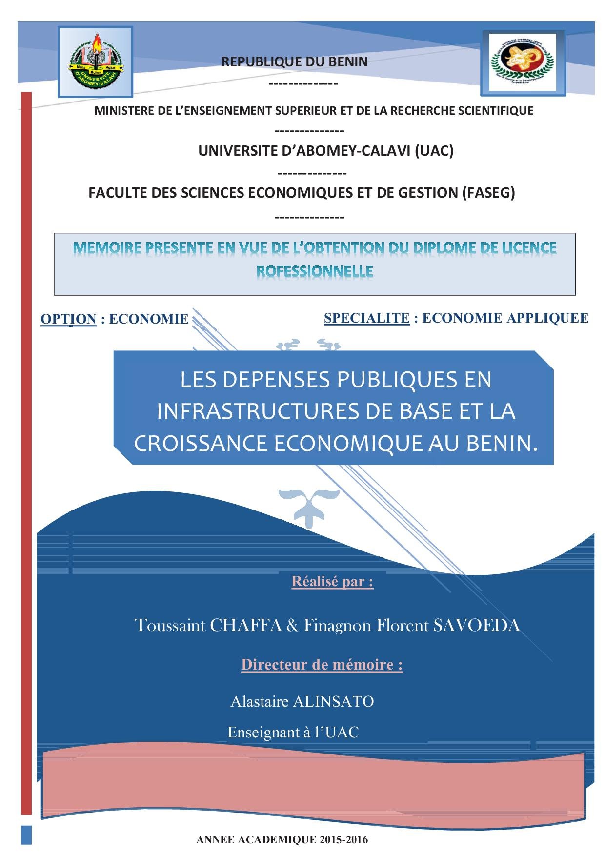 Les Dépenses Publiques En Infrastructures De Base Et La Croissance ...